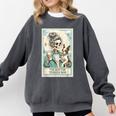 Boston Terrier Mom Skeleton Tarot Card Witch Vibes Dog Mom Comfort Colors Sweatshirt Pepper