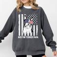 Boston Terrier Papa Cool Dog Lover USA American Flag Men Women Comfort Colors Sweatshirt Pepper