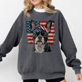 Boston Terrier Patriotic 4th Of July USA American Flag Comfort Colors Sweatshirt Pepper