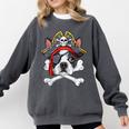 Boston Terrier Pirate T Shirt Jolly Roger Crossbones Skull Comfort Colors Sweatshirt Pepper