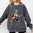 Boston Terrier Playing Guitar Boston Terrier Comfort Colors Sweatshirt Pepper