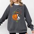 Boston Terrier Pumpkin Jack O Lantern Halloween Comfort Colors Sweatshirt Pepper