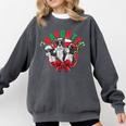 Boston Terrier Santa Claus Elf Reindeer Christmas Dog X-Mas Comfort Colors Sweatshirt Pepper