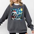 Boston Terrier Santa Starry Night Van Gogh Christmas Dog Men Women Kids Comfort Colors Sweatshirt Pepper