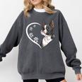 Boston Terrier Shirts For Women Girls Kids Heart Cute Comfort Colors Sweatshirt Pepper