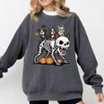 Boston Terrier Skeleton Mummy Witch Halloween Comfort Colors Sweatshirt Pepper