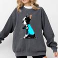 Boston Terrier Tattoos I Love Mom Comfort Colors Sweatshirt Pepper