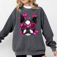 Boston Terrier Valentines Day Shirt Heart Dog Lover Comfort Colors Sweatshirt Pepper
