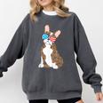 Brindle Boston Terrier Dog Patriotic Shirt USA Flag Comfort Colors Sweatshirt Pepper