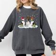 Christmas Boston Terrier Santa Dog Lover Comfort Colors Sweatshirt Pepper