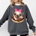 Cute Pug Shirt Donut Girls Dog Comfort Colors Sweatshirt Pepper