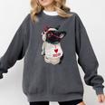 Girls I Heart Mom Love Mama Boston Terrier Dog Lover Comfort Colors Sweatshirt Pepper