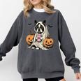 Halloween Boston Terrier Ghost Comfort Colors Sweatshirt Pepper