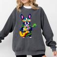 Hawaiian Boston Terrier & Pineapple Ukulele Summer Vacation Comfort Colors Sweatshirt Pepper