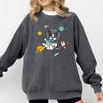 Kawaii Kids & Boys Astronaut Space Boston Terrier Dog Lover Comfort Colors Sweatshirt Pepper