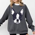 Kids Boston Terrier Dog For Women And Girls Comfort Colors Sweatshirt Pepper