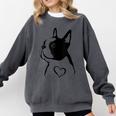 I Love My Boston Terrier Dog With Heart Comfort Colors Sweatshirt Pepper