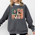 Patriotic Boston Terrier Dog Lover USA Flag 4th Of July For Men Women Kids Comfort Colors Sweatshirt Pepper