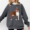 Red Boston Terrier Dog Comfort Colors Sweatshirt Pepper
