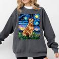 Red Heeler Starry Night Cattle Dog Colorful Art By Aja For Men Women Girls Kids Comfort Colors Sweatshirt Pepper
