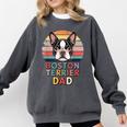 Retro Boston Terrier Dad Comfort Colors Sweatshirt Pepper