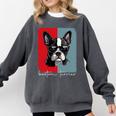 Retro Boston Terrier Dog Lover Bostie Mom Dad Dog Owner Comfort Colors Sweatshirt Pepper
