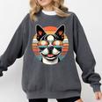 Retro Sunset Sunglasses Boston Terrier Boston Bull Bostie Comfort Colors Sweatshirt Pepper
