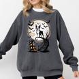 Spooky Halloween Moon Boston Terrier Boston Bull Bostie Comfort Colors Sweatshirt Pepper