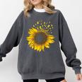 Sunflower Puzzle Pieces Autism Awareness For Mom Teacher For Women Comfort Colors Sweatshirt Pepper