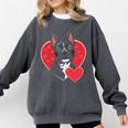 Valentine's Day Boston Terrier Comfort Colors Sweatshirt Pepper