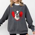Valentine's Day Boston Terrier Dog Comfort Colors Sweatshirt Pepper