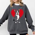 Valentine's Day Boston Terrier Lover Comfort Colors Sweatshirt Pepper