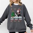 Xmas Tree Lighting Santa Riding Boston Terrier Christmas Comfort Colors Sweatshirt Pepper
