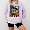 Aesthetic Halloween Boston Terrier Dog Witch Pumpkin For Men Women Kids Comfort Colors Sweatshirt Orchid