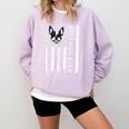 Best Boston Terrier Dog Mom Ever USA Flag For Men Women Kids Comfort Colors Sweatshirt Orchid