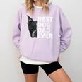 Best Dog Dad Ever Boston Terrier Dog Lover For Dad Men Women Girls Kids Comfort Colors Sweatshirt Orchid
