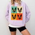 Bostie Dog Lover Boston Terrier With Sunglasses For Men Women Girls Kids Comfort Colors Sweatshirt Orchid