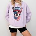 Boston Terrier 4th Of July US Merica Bostie Dog Patriotic For Men Women Kids Comfort Colors Sweatshirt Orchid