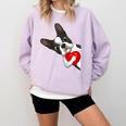 Boston Terrier Bostie Dog Kids Women Girls Comfort Colors Sweatshirt Orchid