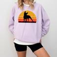 Boston Terrier Bostie Sunset Retro Dog Pet Mom Dad Comfort Colors Sweatshirt Orchid