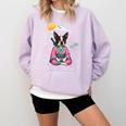 Boston Terrier Boston Bull Terrier Comfort Colors Sweatshirt Orchid