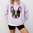 Boston Terrier Cute Puppy Face Dog Lover Pet Owner Comfort Colors Sweatshirt Orchid