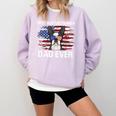 Boston Terrier Dad American Flag 4th Of July Dog Fathers Day Comfort Colors Sweatshirt Orchid