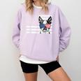Boston Terrier Dog 4th Of July US American Flag Patriotic Comfort Colors Sweatshirt Orchid