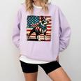 Boston Terrier Dog 4th Of July USA American Flag Patriotic Comfort Colors Sweatshirt Orchid