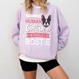 Boston Terrier Dog Bostie Halloween Costume Dog For Kids Comfort Colors Sweatshirt Orchid