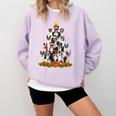 Boston Terrier Dog Christmas Tree Santa Hat Xmas Pajama Men Women Kids Comfort Colors Sweatshirt Orchid