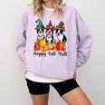 Boston Terrier Dog Lover Fall Ya'Ll Halloween Costume Men Women Comfort Colors Sweatshirt Orchid