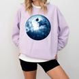 Boston Terrier Dog Moon Dog Mom Dad Women Men Dog Lovers Comfort Colors Sweatshirt Orchid