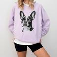 Boston Terrier Dog Motif Pet Illustration Boston Terrier For Men Women Kids Comfort Colors Sweatshirt Orchid
